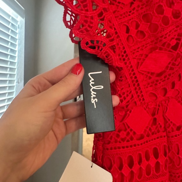 Lulus Red Lace Dress - Picture 4 of 6
